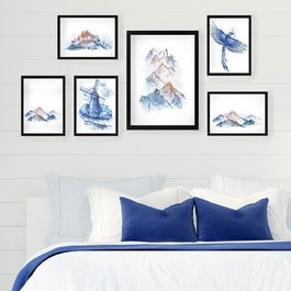 Set 6 tablouri decorative, SET_0100, Lulu, 24x29 cm/24x44 cm, plastic