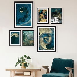 Set 6 tablouri decorative, SET_022, Lulu, 24x29 cm/24x44 cm, plastic