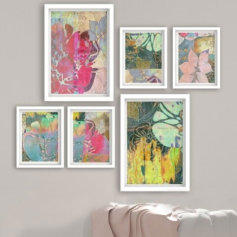 Set 6 tablouri decorative, SET_118, Lulu, 24x29 cm/24x44 cm, plastic