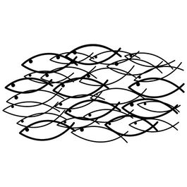 Decoratiune de perete, School Of Fish, Tanelorn, 70x35 cm, metal