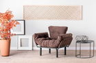 Fotoliu extensibil Nitta Single, Futon,135x70 cm,metal, maro