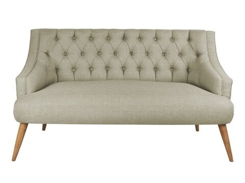 Canapea fixa Lamont, Zeon, 2 locuri, 140x74x80 cm, lemn, gri