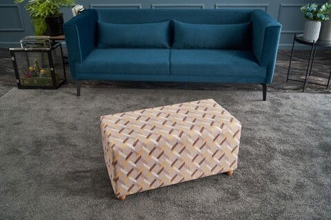 Taburet Perla Puf Uzun, Balcab Home, 40x40x40 cm, lemn, multicolor