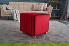 Taburet Mona Puf, Balcab Home, 40x40x40 cm, lemn, rosu