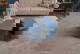 Taburet Alis Puf, Balcab Home, 80x80x40 cm, lemn, albastru