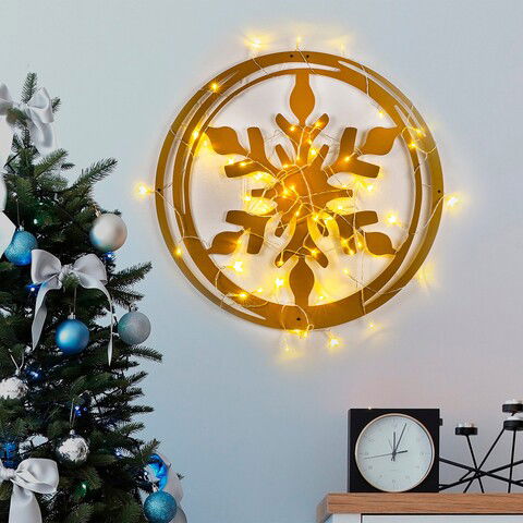 Decoratiune de luminoasa XMASGOLD-020, Tanelorn, 62x56 cm, metal, auriu