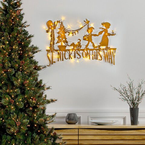 Decoratiune de luminoasa XMASGOLD-011, Tanelorn, 70x74 cm, metal, auriu