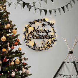 Decoratiune de luminoasa XMASBLACK-021, Tanelorn, 60x72 cm, metal, negru