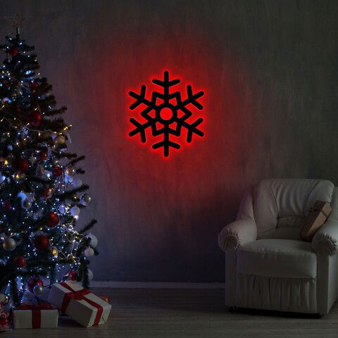 Lampa de perete Snowflake 2, Neon Graph, 28x32 cm, rosu