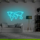 Lampa de perete World Map, Neon Graph, 66x38x2 cm, albastru