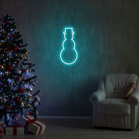 Lampa de perete Snowman, Neon Graph, 18x35x2 cm, albastru