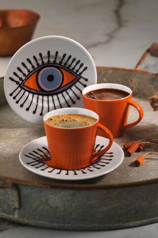 Set de cafea Kutahya Porselen, TL04KT15011011R19, 4 piese, portelan