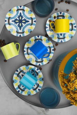 Set de cafea Kutahya Porselen, NNRU08KT898302, 8 piese, portelan