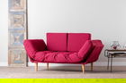 Canapea extensibila Nina Daybed, Futon, 3 locuri, 200x70 cm, metal, rosu inchis