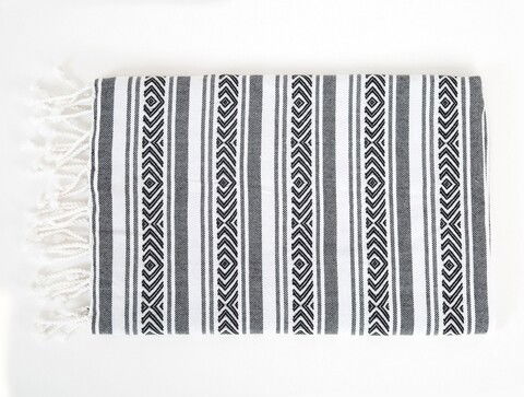 Prosop de plaja Velois, Irya Home, 90x170 cm, negru