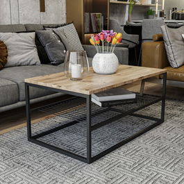 Masuta de cafea Asude, Kalune Design, 95x55x43 cm, natural/negru