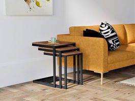 Set 3 masute Ege, Puqa Design, 44.5x45x56.8 cm, lemn de pin, maro