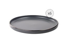 Set 6 farfurii intinse Calypso, Heinner, Ø27 cm, ceramica, negru