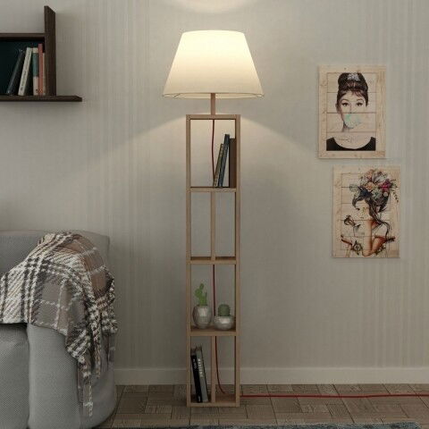 Lampadar Giorno, Homitis, 45x45x163.5 cm, maro deschis