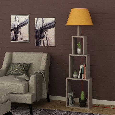 Lampadar Homitis, Tower - Light Mocha, Yellow, 15x40x168 cm