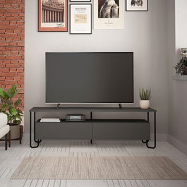 Comoda TV Cornea, Decortie, 150x42x45 cm, antracit
