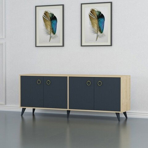 Bufet Silver, Ametti, 160 x 42 x 75 cm, oak/antracit