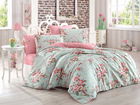 Lenjerie de pat dubla King, 3 piese, 220x240 cm, amestec bumbac, Eponj Home, Alanur, menta