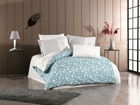 Lenjerie de pat dubla, 4 piese, 200x220 cm, 100% bumbac poplin, Hobby, Carmen, turcoaz