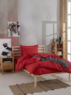 Lenjerie de pat pentru o persoana, 2 piese, 155x220 cm, 100% bumbac ranforce, Mijolnir, Fresh Color, rosu