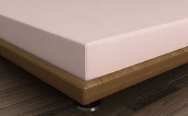 Cearceaf de pat cu elastic, 90x200 cm, 100% bumbac ranforce, Patik, Dusty Rose, roz pudra