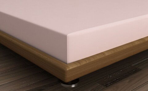 Cearceaf de pat cu elastic, 90x200 cm, 100% bumbac ranforce, Patik, Dusty Rose, roz pudra