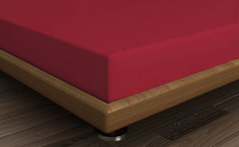 Cearceaf de pat cu elastic, 160x200 cm, 100% bumbac ranforce, Patik, Maroon, rosu inchis