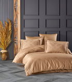 Lenjerie de pat dubla, 6 piese, 200x220 cm, 100% bumbac satinat, Saheser, Evans, galben mustar