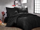 Lenjerie de pat dubla, 6 piese, 200x220 cm, 100% bumbac satinat, Saheser, Samara, negru