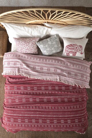Cuvertura Double Pique, 220x240 cm, 100% bumbac, Ikona, Viaden, rosu claret