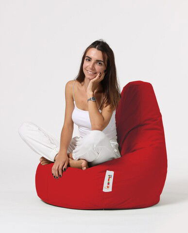 Fotoliu puf, Bean Bag, Ferndale Drop L, 80x80 cm, poliester impermeabil, rosu