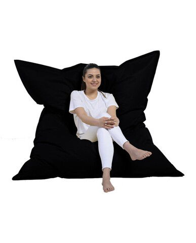 Fotoliu puf, Bean Bag, Ferndale Giant, 140x180 cm, poliester impermeabil, negru