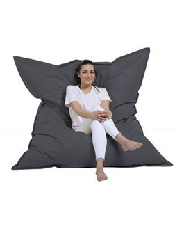 Fotoliu puf, Bean Bag, Ferndale Giant, 140x180 cm, poliester impermeabil, gri fumuriu
