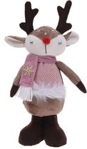 Decoratiune Reindeer w snowflake, 13x9x34 cm, poliester, multicolor