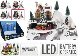 Decoratiune luminoasa Train and Santa, 24x15.7x17 cm, poliston, multicolor