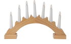 Decoratiune luminoasa Candle Bridge round, 41.5x5.5x25.5 cm, 7 LED-uri, lemn, maro