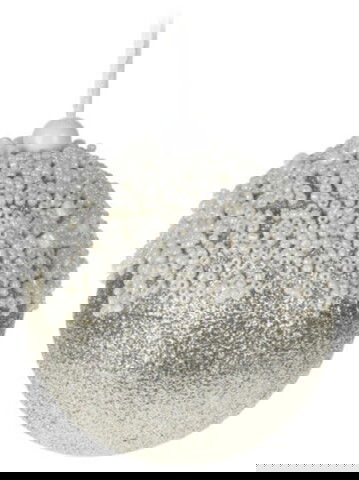 Glob Beads and glitter, Ø8 cm, polistiren, argintiu