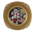 Platou Santa sitting by fireplace, Ø33 cm, polipropilena, auriu