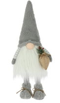 Decoratiune luminoasa Boy Gnome w hat grey, 26x26x65 cm, plus, gri/alb