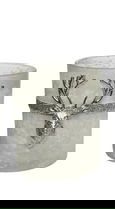 Suport pentru lumanare Deer Silver, Decoris, 12.5x10x18 cm, sticla, argintiu/gri