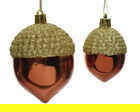 Set 2 globuri Acorn, Decoris, 6.5x9 cm, plastic, maro