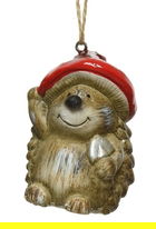 Glob Hedgehog w row, Decoris, 6x6x7.5 cm, teracota, multicolor