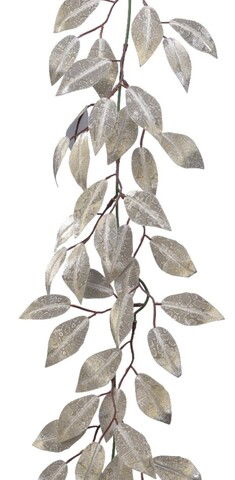 Ghirlanda decorativa Leaves, Decoris, 18x1.2x150 cm, plastic, argintiu