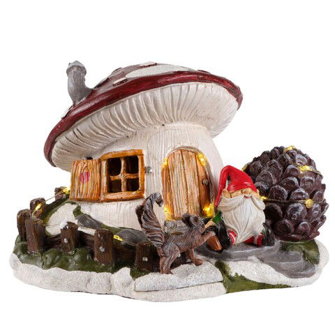Decoratiune luminoasa Gnome house, Lumineo, 19x15x13 cm, 25 LED-uri, plastic, multicolor