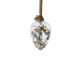 Decoratiune luminoasa Pinecone, Lumineo, 15x21 cm, sticla